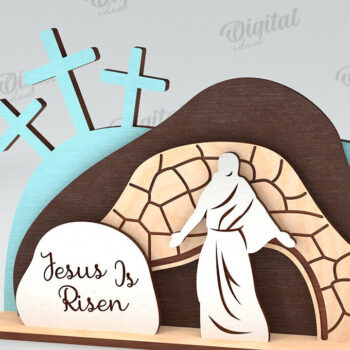 Intra απο ξύλο plywood  Χρώμα wenge 3mm-4mm πάχος - Πασχαλινή Σκηνή Απο. Θρησκευτικό Πάσχα Δίασταση 15x15 cm INTRAFABR-93400794 - Image 1