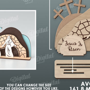 Intra απο ξύλο plywood  Χρώμα wenge 3mm-4mm πάχος - Πασχαλινή Σκηνή Απο. Θρησκευτικό Πάσχα Δίασταση 15x15 cm INTRAFABR-93400794 - Image 2