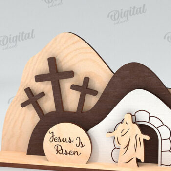 Intra απο ξύλο plywood  Χρώμα wenge 3mm-4mm πάχος - Πασχαλινή Σκηνή Απο. Θρησκευτικό Πάσχα Δίασταση 15x15 cm INTRAFABR-93395993 - Image 1