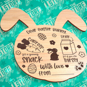 Intra απο ξύλο plywood  Χρώμα wenge 3mm-4mm πάχος - Πασχαλινός δίσκος | Αγαπητέ λαγουδάκι του Πάσχα Δίασταση 15x15 cm INTRAFABR-93399732