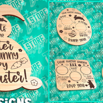 Intra απο ξύλο plywood Χρώμα wenge 3mm-4mm πάχος - Πασχαλινός δίσκος | Αγαπητέ λαγουδάκι του Πάσχα Δίασταση 15x15 cm INTRAFABR-122184309 - Image 1