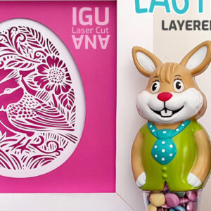 Intra απο ξύλο plywood  Χρώμα wenge 3mm-4mm πάχος - EASTER SHADOW Box 3D Layered Δίασταση 8x8 cm INTRAFABR-125321477