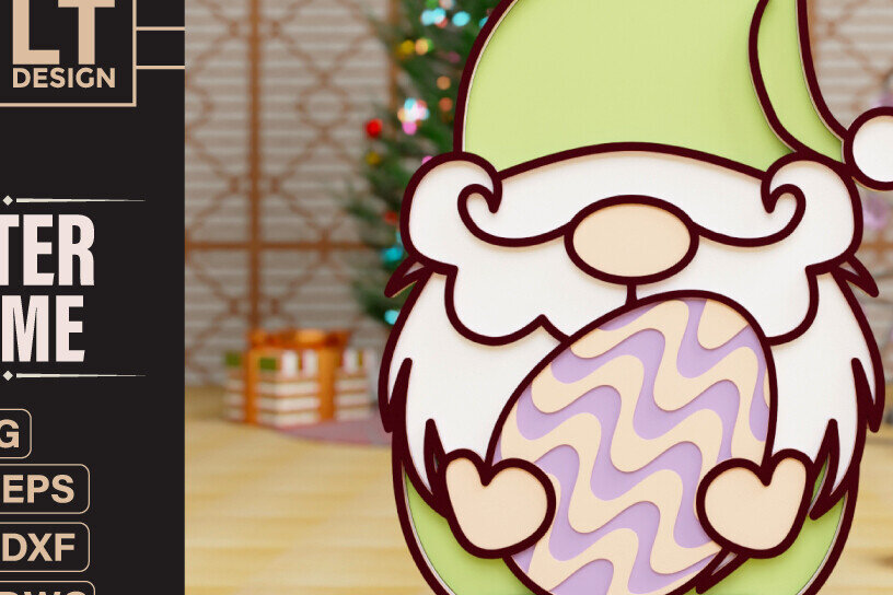 Intra απο ξύλο plywood  Χρώμα wenge 3mm-4mm πάχος - Πασχαλινό Gnome ting Δίασταση 20x25 cm INTRAFABR-75816565