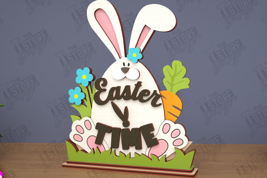 Intra απο ξύλο plywood  Χρώμα wenge 3mm-4mm πάχος - Πασχαλινό περίπτερο | Πασχαλινό λαγουδάκι | Διακόσμηση σπιτιού Δίασταση 15x15 cm INTRAFABR-74819326