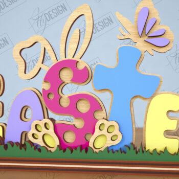 Intra απο ξύλο plywood  Χρώμα wenge 3mm-4mm πάχος - Πασχαλινό περίπτερο | Πασχαλινό λαγουδάκι | Διακόσμηση σπιτιού Δίασταση 15x15 cm INTRAFABR-74819779 - Image 1