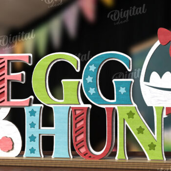 Intra απο ξύλο plywood Χρώμα wenge 3mm-4mm πάχος - Πασχαλινό σταντ κοπής με λέιζερ. 3D πασχαλινή διακόσμηση Δίασταση 15x15 cm INTRAFABR-74823340 - Image 1