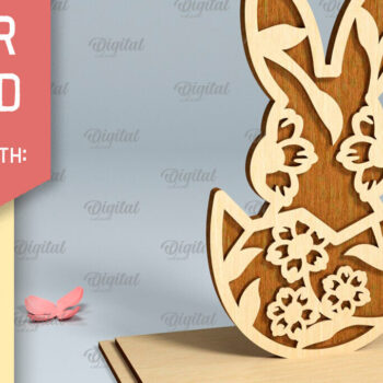 Intra απο ξύλο plywood  Χρώμα wenge 3mm-4mm πάχος - Πασχαλινό περίπτερο . Πασχαλινή διακόσμηση με λέιζερ Δίασταση 15x15 cm INTRAFABR-68303156 - Image 1