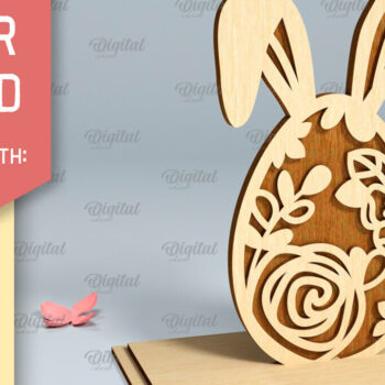 Intra απο ξύλο plywood  Χρώμα wenge 3mm-4mm πάχος - Πασχαλινό περίπτερο . Πασχαλινή διακόσμηση με λέιζερ Δίασταση 15x15 cm INTRAFABR-86114938 - Image 1