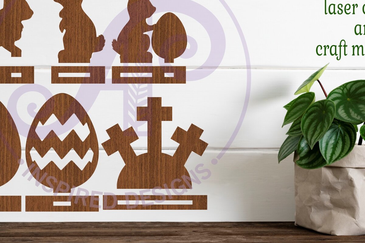 Intra απο ξύλο plywood  Χρώμα wenge 3mm-4mm πάχος - Πασχαλινά σταντ, κοπής με λέιζερ, 6 Πάσχα Δίασταση 15x15 cm INTRAFABR-100241943