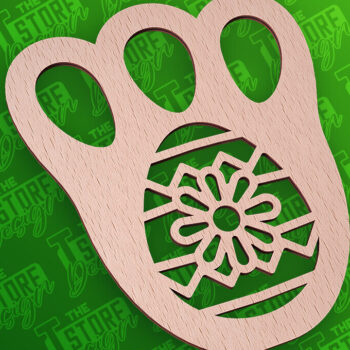 Intra απο ξύλο plywood  Χρώμα wenge 3mm-4mm πάχος - με λέιζερ πασχαλινό στένσιλ | CNC Δίασταση 15x15 cm INTRAFABR-100312314 - Image 1