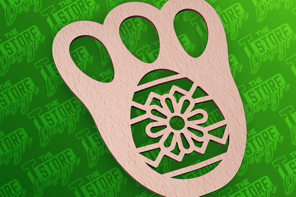 Intra απο ξύλο plywood  Χρώμα wenge 3mm-4mm πάχος - με λέιζερ πασχαλινό στένσιλ | CNC Δίασταση 15x15 cm INTRAFABR-100312314