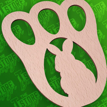 Intra απο ξύλο plywood  Χρώμα wenge 3mm-4mm πάχος - με λέιζερ πασχαλινό στένσιλ | CNC Δίασταση 15x15 cm INTRAFABR-100312317 - Image 9