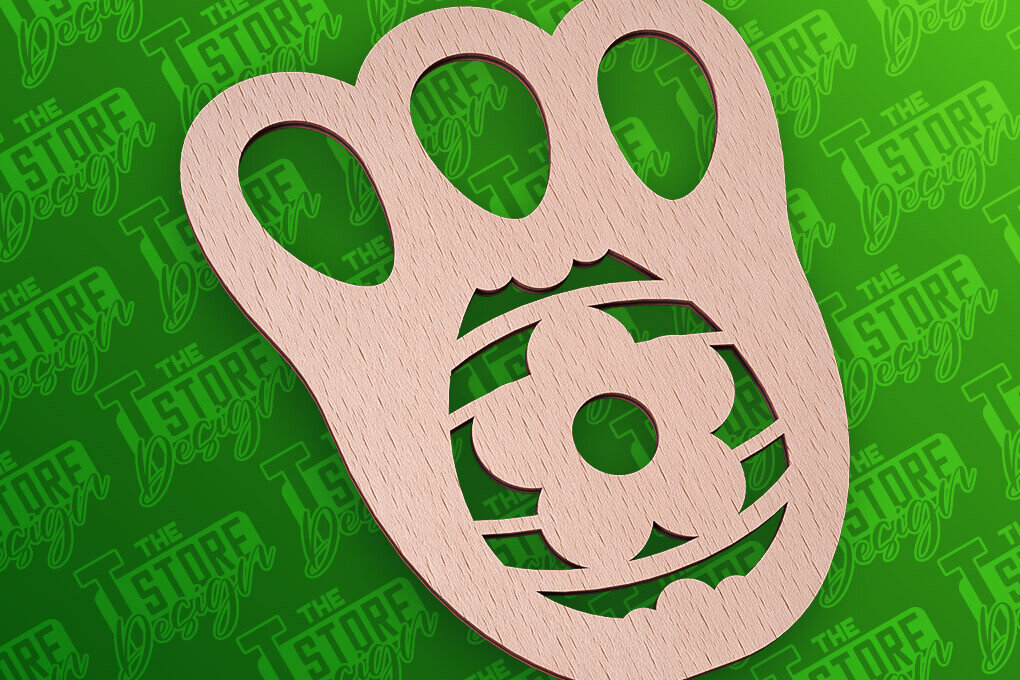 Intra απο ξύλο plywood  Χρώμα wenge 3mm-4mm πάχος - με λέιζερ πασχαλινό στένσιλ | CNC Δίασταση 15x15 cm INTRAFABR-100590901