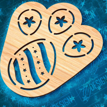 Intra απο ξύλο plywood Χρώμα wenge 3mm-4mm πάχος - Πασχαλινό στένσιλ | Πασχαλινό σχέδιο Δίασταση 15x15 cm INTRAFABR-102772832 - Image 1