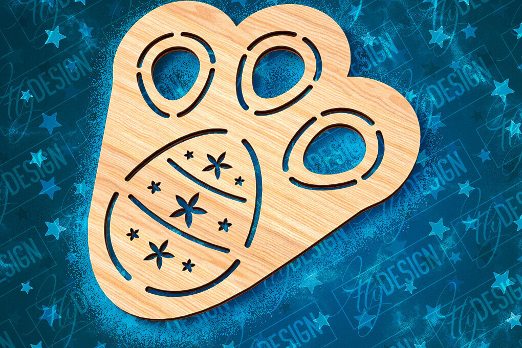 Intra απο ξύλο plywood  Χρώμα wenge 3mm-4mm πάχος - Πασχαλινό στένσιλ | Πασχαλινό σχέδιο Δίασταση 15x15 cm INTRAFABR-100590175