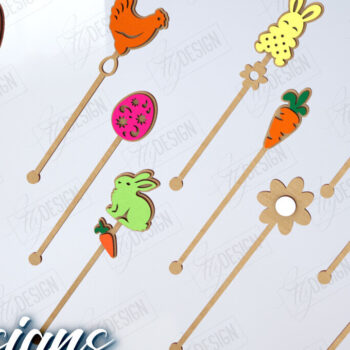 Intra απο ξύλο plywood Χρώμα wenge 3mm-4mm πάχος - Πασχαλινά ραβδιά ανακατεύοντας ποτό |CNC Δίασταση 15x15 cm INTRAFABR-91744436 - Image 1