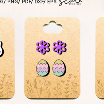 Intra απο ξύλο plywood Χρώμα wenge 3mm-4mm πάχος - Πασχαλινό σκουλαρίκι λέιζερ Cut / Δίασταση 3x3 cm INTRAFABR-42167341 - Image 1