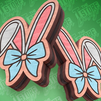 Intra απο ξύλο plywood  Χρώμα wenge 3mm-4mm πάχος - Πασχαλινά σκουλαρίκια με λέιζερ | Λαγουδάκι Δίασταση 3x3 cm INTRAFABR-59421181 - Image 1