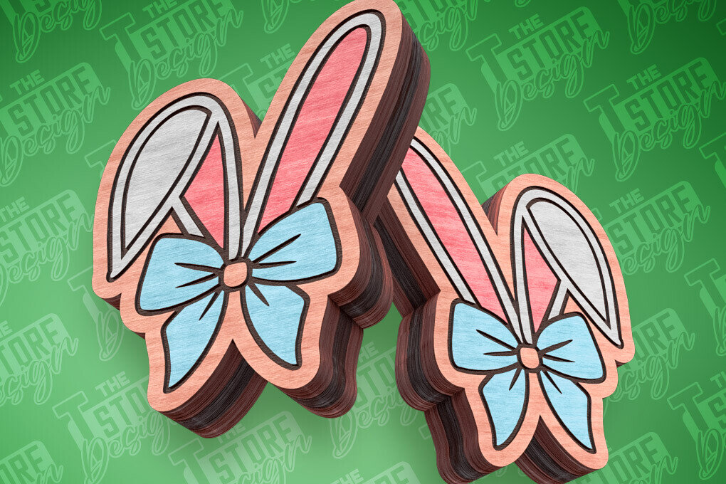 Intra απο ξύλο plywood  Χρώμα wenge 3mm-4mm πάχος - Πασχαλινά σκουλαρίκια με λέιζερ | Λαγουδάκι Δίασταση 3x3 cm INTRAFABR-59421181