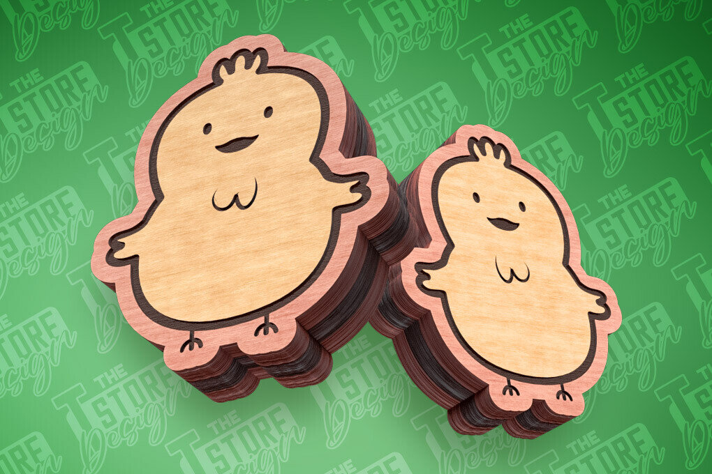 Intra απο ξύλο plywood  Χρώμα wenge 3mm-4mm πάχος - Πασχαλινά σκουλαρίκια με λέιζερ | Νεοσσός Δίασταση 3x3 cm INTRAFABR-79194191