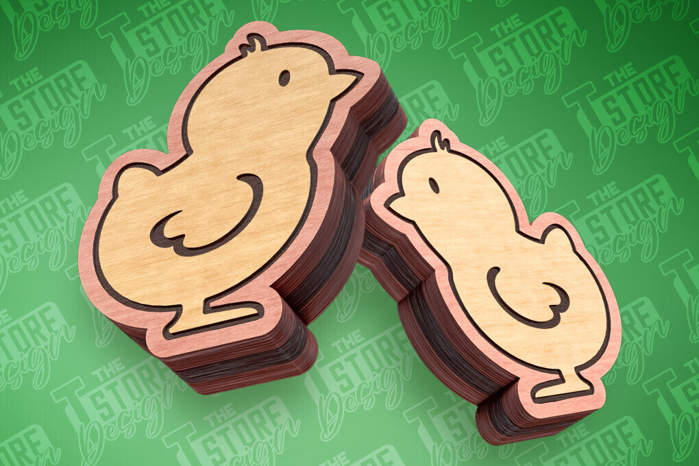 Intra απο ξύλο plywood  Χρώμα wenge 3mm-4mm πάχος - Πασχαλινά σκουλαρίκια με λέιζερ | Νεοσσός Δίασταση 3x3 cm INTRAFABR-33029458