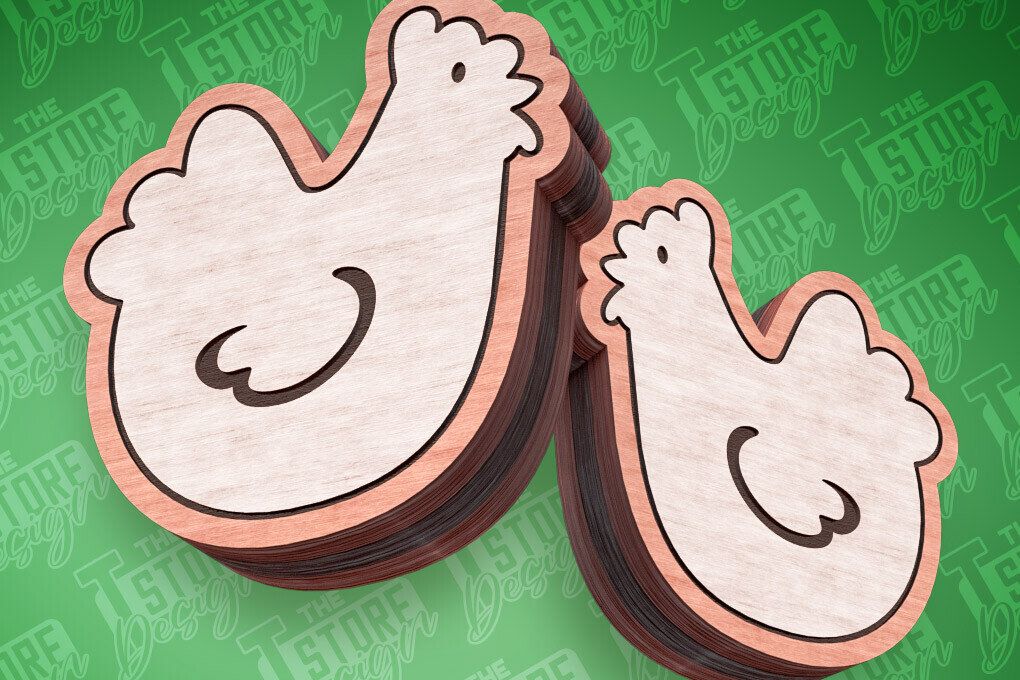 Intra απο ξύλο plywood  Χρώμα wenge 3mm-4mm πάχος - Πασχαλινά σκουλαρίκια με λέιζερ | Κοτόπουλο Δίασταση 3x3 cm INTRAFABR-29899772