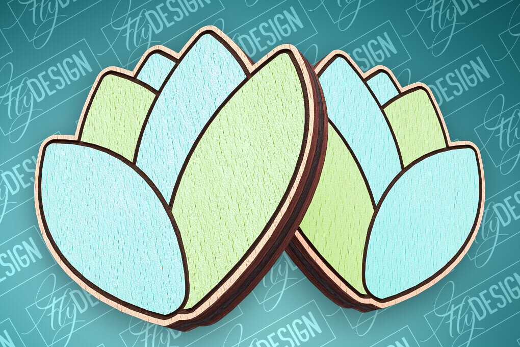 Intra απο ξύλο plywood  Χρώμα wenge 3mm-4mm πάχος - Πασχαλινά σκουλαρίκια με λέιζερ | CNC Δίασταση 3x3 cm INTRAFABR-69678982