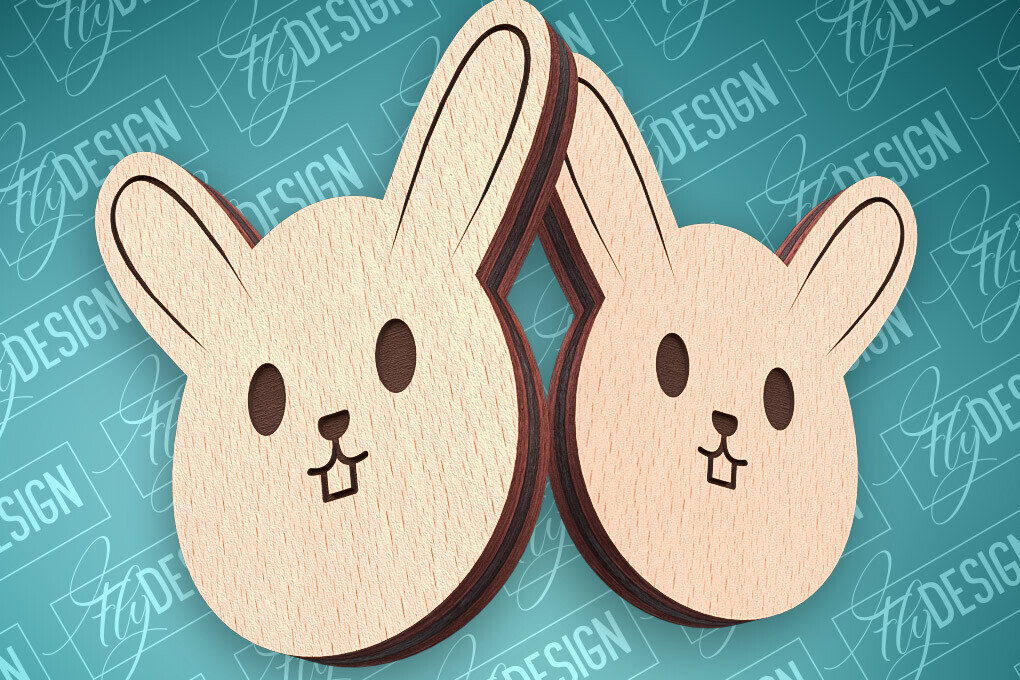 Intra απο ξύλο plywood  Χρώμα wenge 3mm-4mm πάχος - Πασχαλινά σκουλαρίκια με λέιζερ | CNC Δίασταση 3x3 cm INTRAFABR-69702900