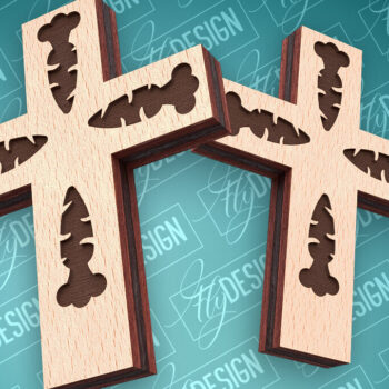 Intra απο ξύλο plywood  Χρώμα wenge 3mm-4mm πάχος - Πασχαλινά σκουλαρίκια με λέιζερ | CNC Δίασταση 3x3 cm INTRAFABR-115753574 - Image 1