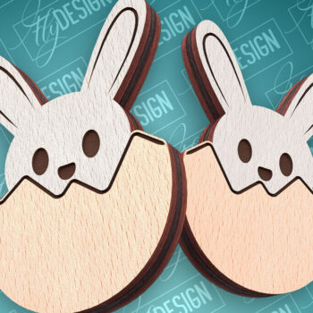 Intra απο ξύλο plywood  Χρώμα wenge 3mm-4mm πάχος - Πασχαλινά σκουλαρίκια με λέιζερ | CNC Δίασταση 3x3 cm INTRAFABR-115762219 - Image 15