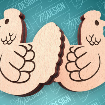 Intra απο ξύλο plywood  Χρώμα wenge 3mm-4mm πάχος - Πασχαλινά σκουλαρίκια με λέιζερ | CNC Δίασταση 3x3 cm INTRAFABR-115740758 - Image 1