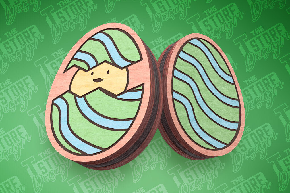 Intra απο ξύλο plywood  Χρώμα wenge 3mm-4mm πάχος - Πασχαλινά σκουλαρίκια με λέιζερ | Αυγά Δίασταση 3x3 cm INTRAFABR-120767591