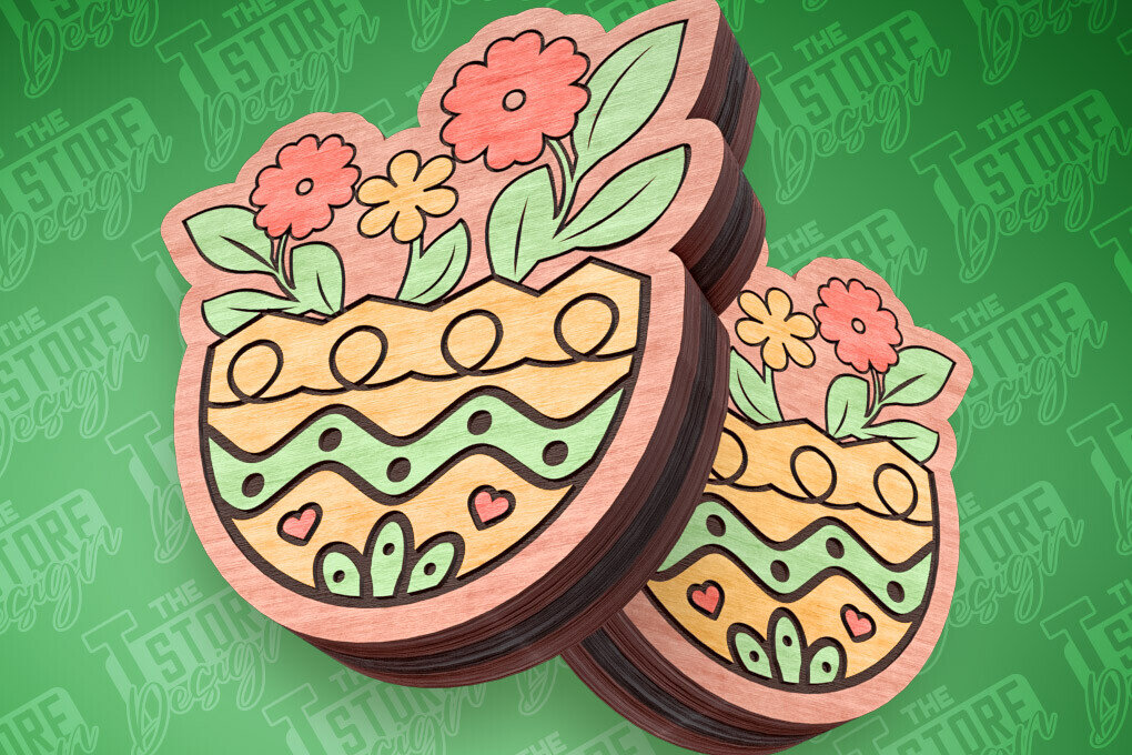 Intra απο ξύλο plywood  Χρώμα wenge 3mm-4mm πάχος - Πασχαλινά σκουλαρίκια με λέιζερ | Αυγά Δίασταση 3x3 cm INTRAFABR-29866426