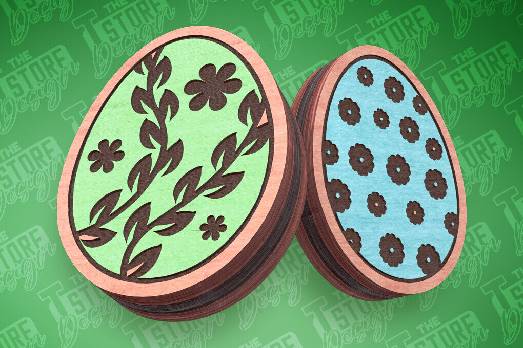 Intra απο ξύλο plywood  Χρώμα wenge 3mm-4mm πάχος - Πασχαλινά σκουλαρίκια με λέιζερ | Αυγά Δίασταση 3x3 cm INTRAFABR-29793433