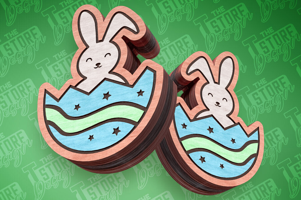 Intra απο ξύλο plywood  Χρώμα wenge 3mm-4mm πάχος - Πασχαλινά σκουλαρίκια με λέιζερ | Αυγά Δίασταση 3x3 cm INTRAFABR-66179133