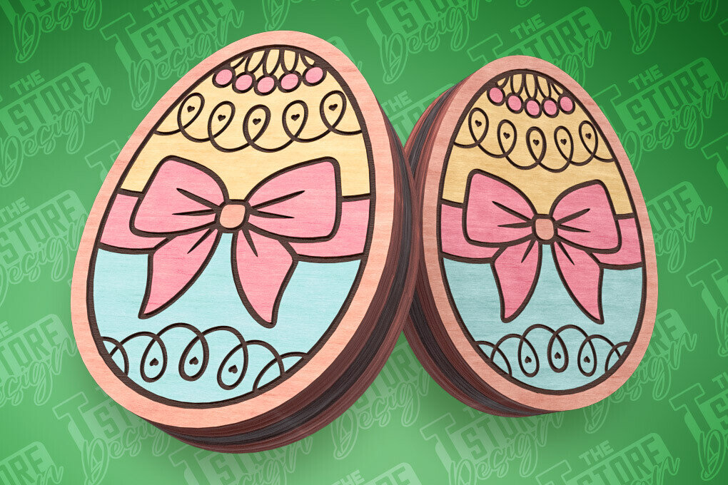 Intra απο ξύλο plywood  Χρώμα wenge 3mm-4mm πάχος - Πασχαλινά σκουλαρίκια με λέιζερ | Αυγά Δίασταση 3x3 cm INTRAFABR-66179473