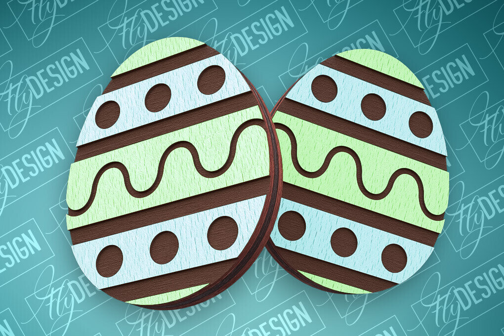 Intra απο ξύλο plywood  Χρώμα wenge 3mm-4mm πάχος - Πασχαλινά σκουλαρίκια με λέιζερ | Αυγά Δίασταση 3x3 cm INTRAFABR-66184447