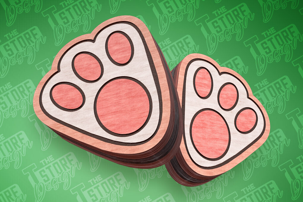 Intra απο ξύλο plywood  Χρώμα wenge 3mm-4mm πάχος - Πασχαλινά σκουλαρίκια με λέιζερ | Πόδια Δίασταση 3x3 cm INTRAFABR-66198006