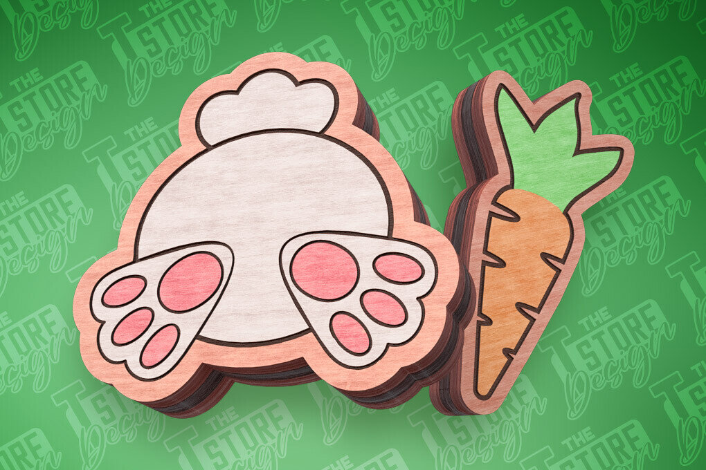 Intra απο ξύλο plywood  Χρώμα wenge 3mm-4mm πάχος - Πασχαλινά σκουλαρίκια με λέιζερ | Κουνέλι Δίασταση 3x3 cm INTRAFABR-66202343