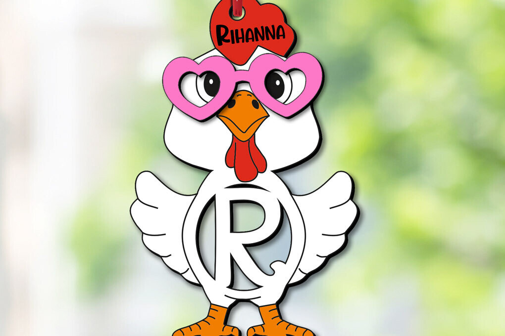 Intra απο ξύλο plywood  Χρώμα wenge 3mm-4mm πάχος - Πασχαλινό Chicken Letter R Όνομα καλαθιού Δίασταση 6x6 cm INTRAFABR-69703322