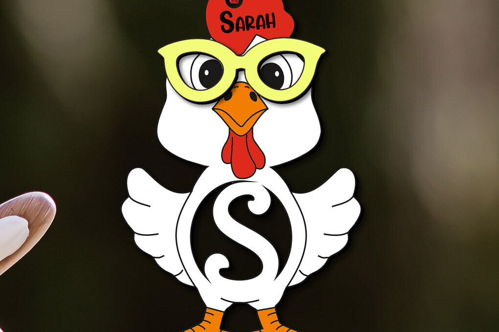 Intra απο ξύλο plywood  Χρώμα wenge 3mm-4mm πάχος - Πασχαλινό Chicken Letter S Όνομα καλαθιού Δίασταση 6x6 cm INTRAFABR-56503583