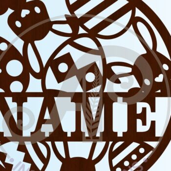 Intra απο ξύλο plywood  Χρώμα wenge 3mm-4mm πάχος - Πινακίδα κοπής με λέιζερ Πάσχα Δίασταση 30x20 cm INTRAFABR-122360116 - Image 4