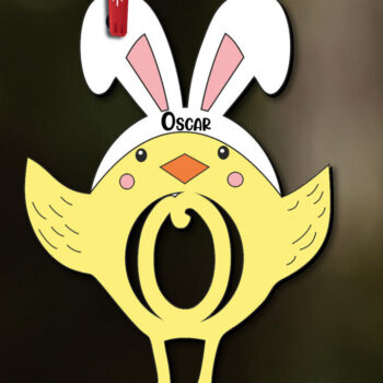 Intra απο ξύλο plywood Χρώμα wenge 3mm-4mm πάχος - Πασχαλινό Στολίδι Letter O Chicken Δίασταση 6x6 cm INTRAFABR-95715534 - Image 1