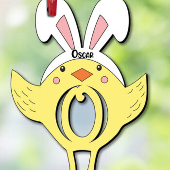 Intra απο ξύλο plywood Χρώμα wenge 3mm-4mm πάχος - Πασχαλινό Στολίδι Letter O Chicken Δίασταση 6x6 cm INTRAFABR-95715534 - Image 2