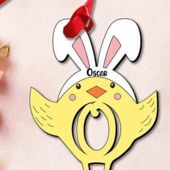 Intra απο ξύλο plywood Χρώμα wenge 3mm-4mm πάχος - Πασχαλινό Στολίδι Letter O Chicken Δίασταση 6x6 cm INTRAFABR-95715534 - Image 3