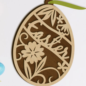 Intra απο ξύλο plywood  Χρώμα wenge 3mm-4mm πάχος - Πασχαλινή ετικέτα, πρότυπο κοπής πολλαπλών επιπέδων Δίασταση 3x4 cm INTRAFABR-95715557 - Image 1