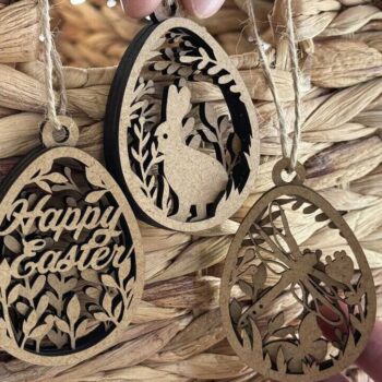 Intra απο ξύλο plywood Χρώμα wenge 3mm-4mm πάχος - Πακέτο ετικετών για το Πάσχα, πρότυπα πολλαπλών επιπέδων Δίασταση 3x4 cm INTRAFABR-58474132 - Image 5