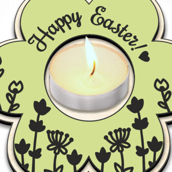 Intra απο ξύλο plywood  Χρώμα wenge 3mm-4mm πάχος - Πασχαλινό μοτίβο λουλουδιών λαμπάδας τσαγιού Δίασταση 20x20 cm INTRAFABR-114327504 - Image 2