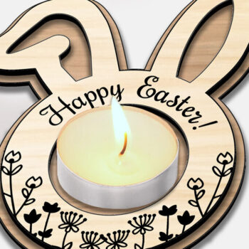 Intra απο ξύλο plywood  Χρώμα wenge 3mm-4mm πάχος - Πασχαλινή λαμπάδα τσαγιού Δώρο Δίασταση 15x15 cm INTRAFABR-114327507 - Image 1