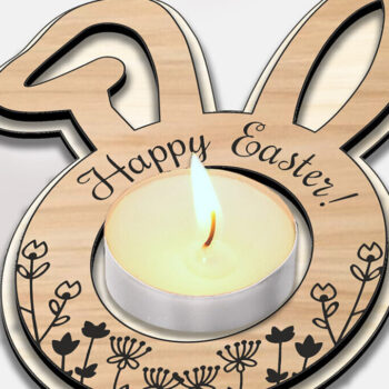 Intra απο ξύλο plywood  Χρώμα wenge 3mm-4mm πάχος - Πασχαλινή λαμπάδα τσαγιού Δώρο Δίασταση 15x15 cm INTRAFABR-114327507 - Image 3